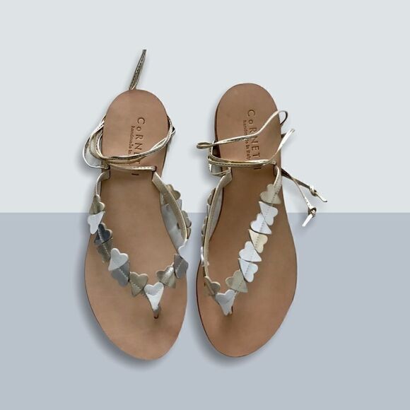 CoRNETTI Heart Lace Up Sandals NWOT - Picture 1 of 5